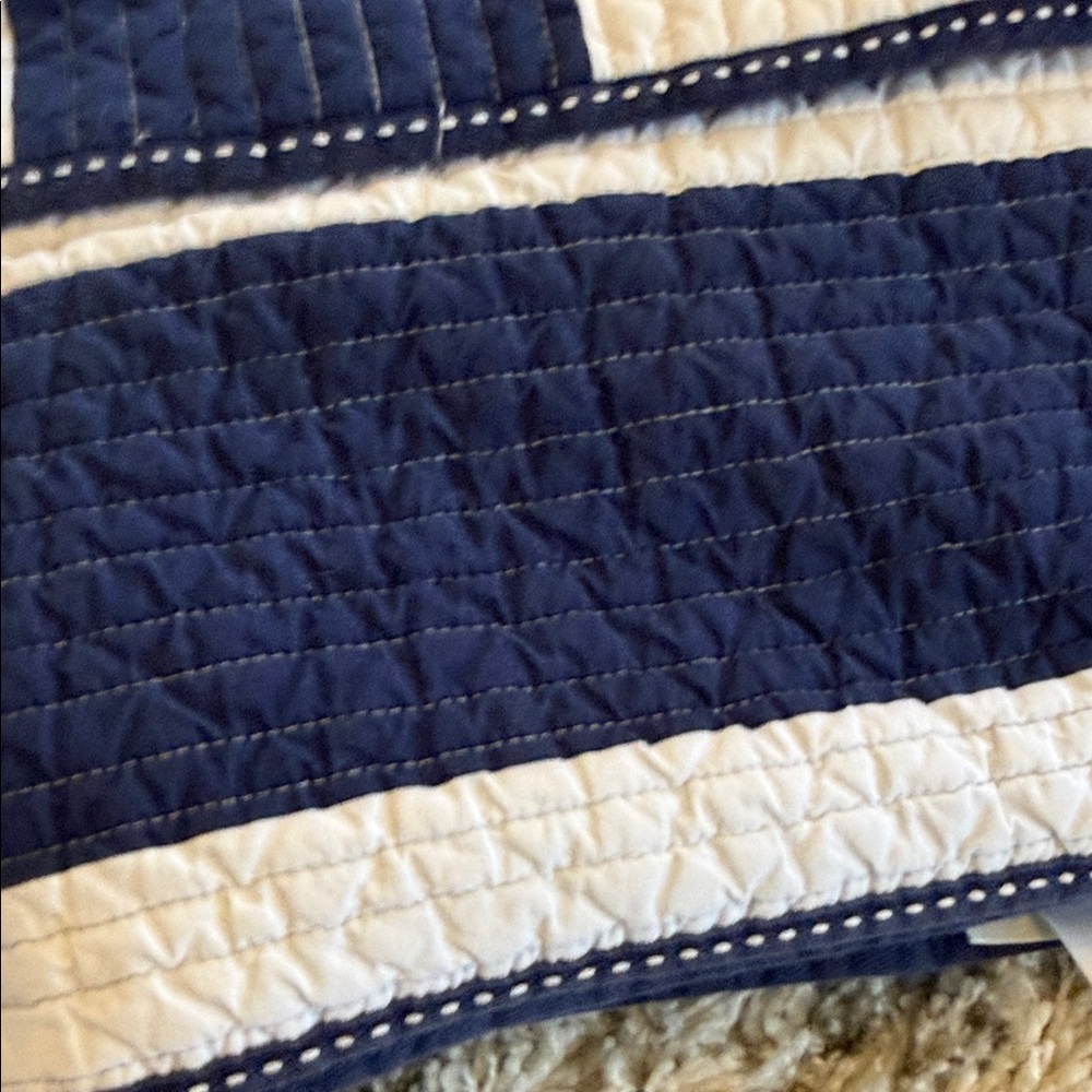 Pottery, barn, kids Navy and White Striped Quilts - Picture 7 of 10